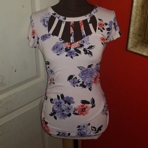 (2 for $10)Candies Size S pink floral blouse